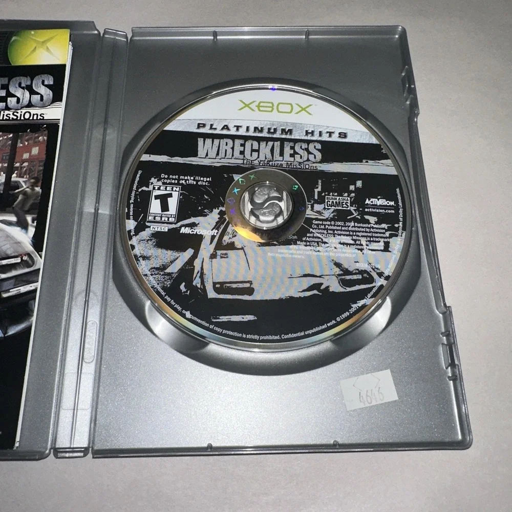 Wreckless: The Yakuza Missions (Microsoft Xbox, 2002) CIB Complete w/ Reg Card